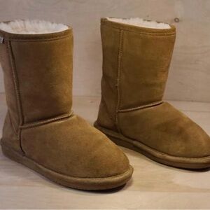 Bearpaw Women's US 7 Tan Fur and Suede Snow Boots Shoes Warm Cozy